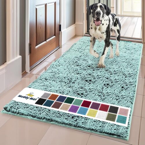 Muddy Mat® Shown on TV – Super Absorbent Microfiber Dog Door Mat for Muddy Paws, Non-Slip Washable Pet Rug, Quick Dry Chenille Entryway Carpet, Machine Washable Indoor Outdoor mat, Grey 30"x19" - Image 205