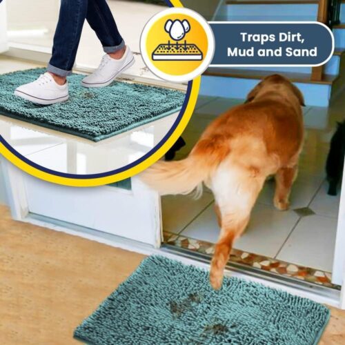 Muddy Mat® Shown on TV – Super Absorbent Microfiber Dog Door Mat for Muddy Paws, Non-Slip Washable Pet Rug, Quick Dry Chenille Entryway Carpet, Machine Washable Indoor Outdoor mat, Grey 30"x19" - Image 206