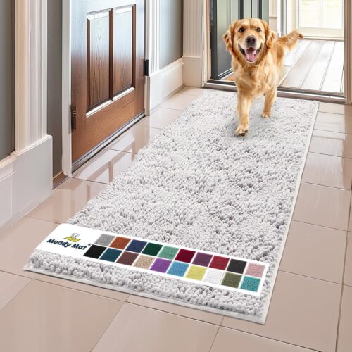 Muddy Mat® Shown on TV – Super Absorbent Microfiber Dog Door Mat for Muddy Paws, Non-Slip Washable Pet Rug, Quick Dry Chenille Entryway Carpet, Machine Washable Indoor Outdoor mat, Grey 30"x19" - Image 212