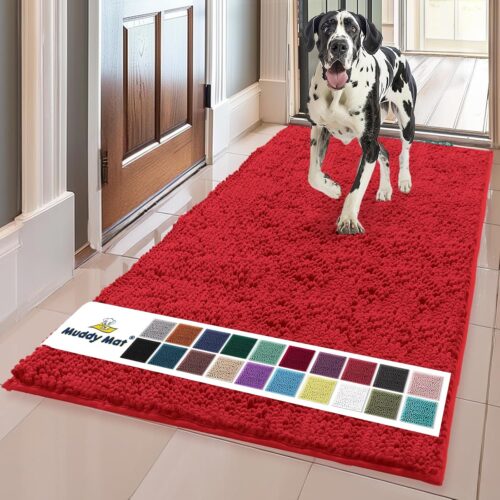 Muddy Mat® Shown on TV – Super Absorbent Microfiber Dog Door Mat for Muddy Paws, Non-Slip Washable Pet Rug, Quick Dry Chenille Entryway Carpet, Machine Washable Indoor Outdoor mat, Grey 30"x19" - Image 214
