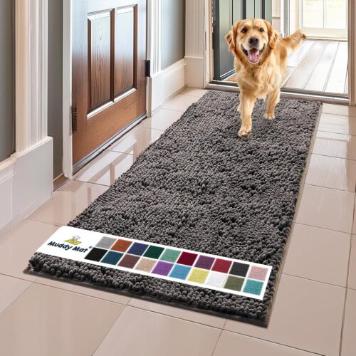 Muddy Mat® Shown on TV – Super Absorbent Microfiber Dog Door Mat for Muddy Paws, Non-Slip Washable Pet Rug, Quick Dry Chenille Entryway Carpet, Machine Washable Indoor Outdoor mat, Grey 30"x19" - Image 215