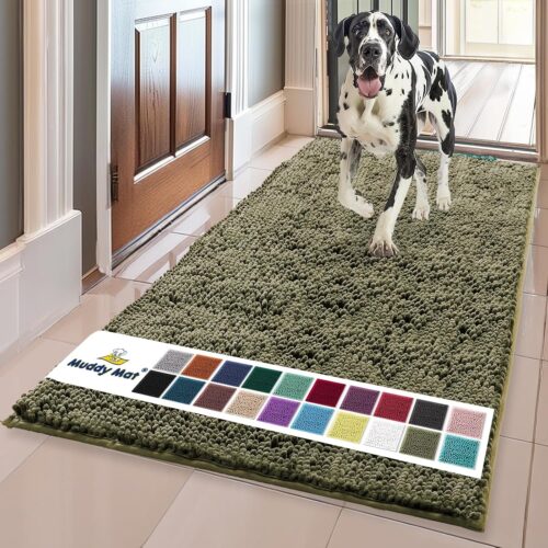 Muddy Mat® Shown on TV – Super Absorbent Microfiber Dog Door Mat for Muddy Paws, Non-Slip Washable Pet Rug, Quick Dry Chenille Entryway Carpet, Machine Washable Indoor Outdoor mat, Grey 30"x19" - Image 217