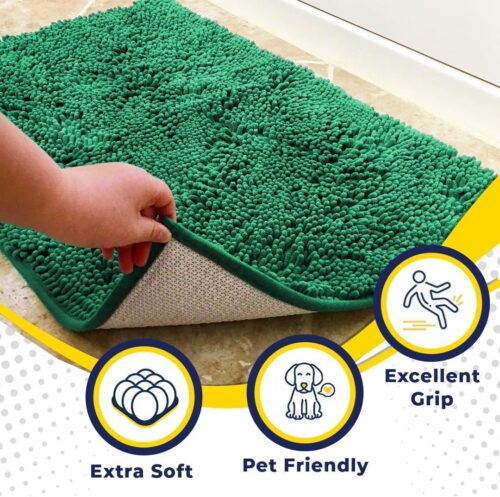 Muddy Mat® Shown on TV – Super Absorbent Microfiber Dog Door Mat for Muddy Paws, Non-Slip Washable Pet Rug, Quick Dry Chenille Entryway Carpet, Machine Washable Indoor Outdoor mat, Grey 30"x19" - Image 218