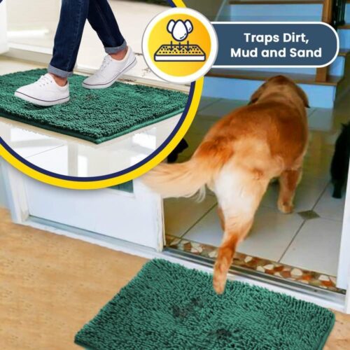 Muddy Mat® Shown on TV – Super Absorbent Microfiber Dog Door Mat for Muddy Paws, Non-Slip Washable Pet Rug, Quick Dry Chenille Entryway Carpet, Machine Washable Indoor Outdoor mat, Grey 30"x19" - Image 219
