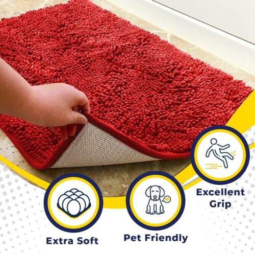 Muddy Mat® Shown on TV – Super Absorbent Microfiber Dog Door Mat for Muddy Paws, Non-Slip Washable Pet Rug, Quick Dry Chenille Entryway Carpet, Machine Washable Indoor Outdoor mat, Grey 30"x19" - Image 224