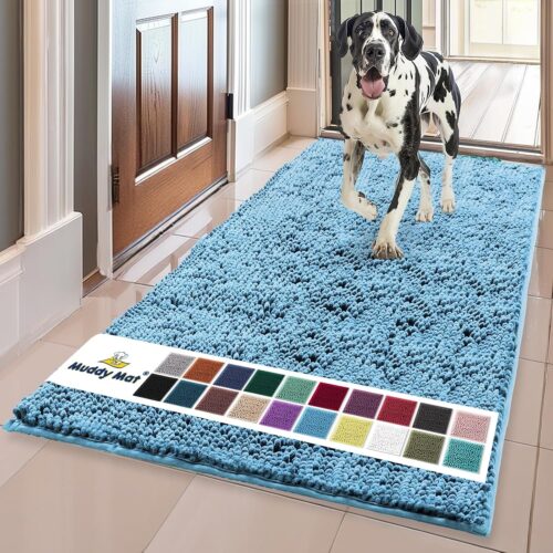 Muddy Mat® Shown on TV – Super Absorbent Microfiber Dog Door Mat for Muddy Paws, Non-Slip Washable Pet Rug, Quick Dry Chenille Entryway Carpet, Machine Washable Indoor Outdoor mat, Grey 30"x19" - Image 227