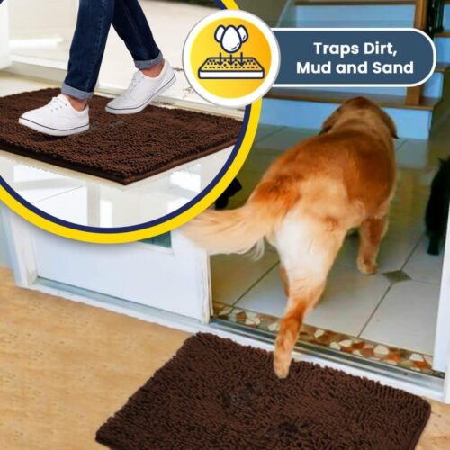 Muddy Mat® Shown on TV – Super Absorbent Microfiber Dog Door Mat for Muddy Paws, Non-Slip Washable Pet Rug, Quick Dry Chenille Entryway Carpet, Machine Washable Indoor Outdoor mat, Grey 30"x19" - Image 228