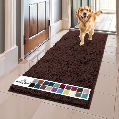 Muddy Mat® Shown on TV – Super Absorbent Microfiber Dog Door Mat for Muddy Paws, Non-Slip Washable Pet Rug, Quick Dry Chenille Entryway Carpet, Machine Washable Indoor Outdoor mat, Grey 30"x19" - Image 230