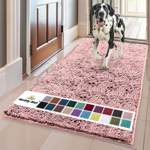 Muddy Mat® Shown on TV – Super Absorbent Microfiber Dog Door Mat for Muddy Paws, Non-Slip Washable Pet Rug, Quick Dry Chenille Entryway Carpet, Machine Washable Indoor Outdoor mat, Grey 30"x19" - Image 233