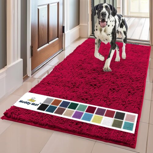 Muddy Mat® Shown on TV – Super Absorbent Microfiber Dog Door Mat for Muddy Paws, Non-Slip Washable Pet Rug, Quick Dry Chenille Entryway Carpet, Machine Washable Indoor Outdoor mat, Grey 30"x19" - Image 235