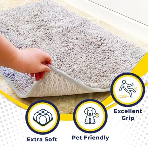 Muddy Mat® Shown on TV – Super Absorbent Microfiber Dog Door Mat for Muddy Paws, Non-Slip Washable Pet Rug, Quick Dry Chenille Entryway Carpet, Machine Washable Indoor Outdoor mat, Grey 30"x19" - Image 237