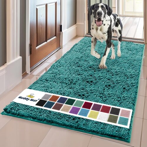 Muddy Mat® Shown on TV – Super Absorbent Microfiber Dog Door Mat for Muddy Paws, Non-Slip Washable Pet Rug, Quick Dry Chenille Entryway Carpet, Machine Washable Indoor Outdoor mat, Grey 30"x19" - Image 240