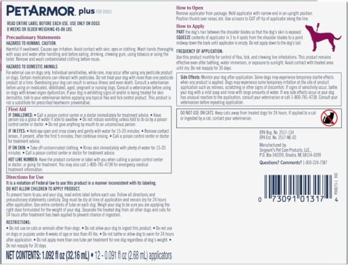 PetArmor Plus Flea and Tick Prevention for Dogs, Dog Flea and Tick Treatment, 3 Doses, Waterproof Topical, Fast Acting, Small Dogs (5-22 lbs) - Image 23