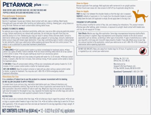 PetArmor Plus Flea and Tick Prevention for Dogs, Dog Flea and Tick Treatment, 3 Doses, Waterproof Topical, Fast Acting, Small Dogs (5-22 lbs) - Image 31