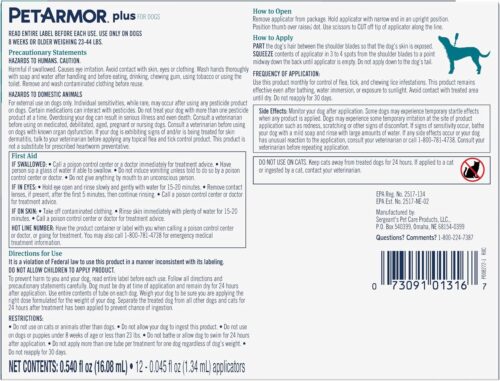 PetArmor Plus Flea and Tick Prevention for Dogs, Dog Flea and Tick Treatment, 3 Doses, Waterproof Topical, Fast Acting, Small Dogs (5-22 lbs) - Image 41