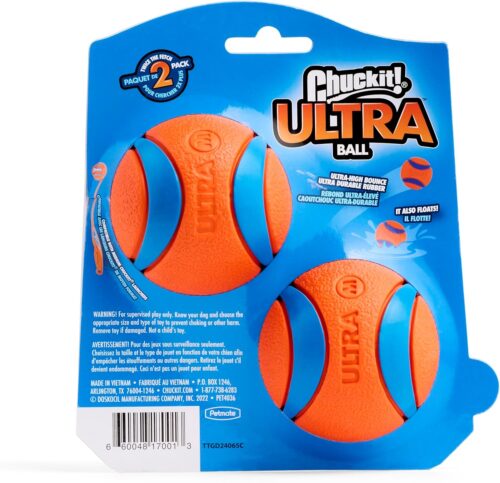 Chuckit! Ultra Ball Dog Toy - Medium Bouncy Fetch Balls For Dogs 20-60 lbs - Made from Durable Rubber - Floating Water Pet Toys - Size Medium - 2.5-inch Diameter - Pack of 2 - Image 7