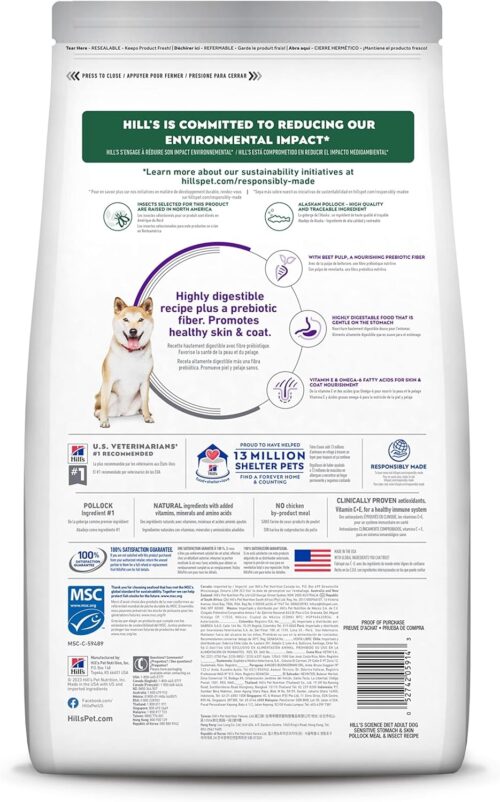 Hill's Science Diet Sensitive Stomach & Skin, Adult 1-6, Stomach & Skin Sensitivity Support, Dry Dog Food, Chicken Recipe, 30 lb Bag - Image 17