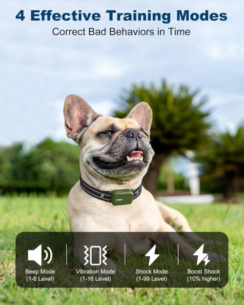 Jugbow Dog Shock Collar - 3300FT Dog Training Collar with Remote Innovative IPX7 Waterproof with 4 Training Modes, Rechargeable E-Collar for All Breeds - Image 2