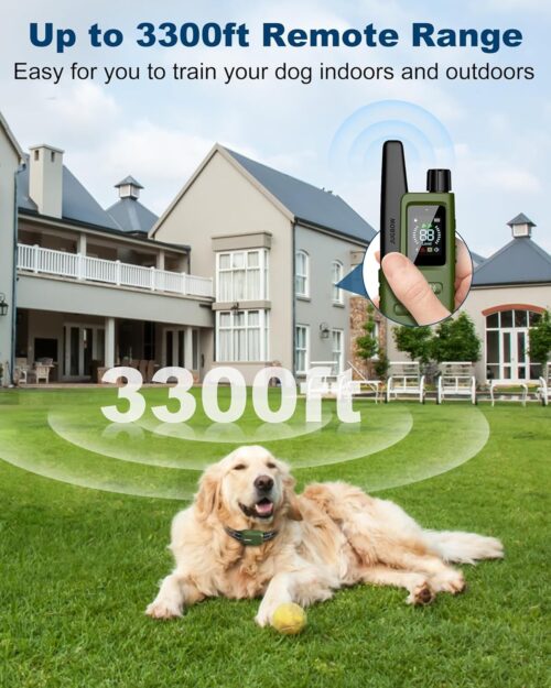 Jugbow Dog Shock Collar - 3300FT Dog Training Collar with Remote Innovative IPX7 Waterproof with 4 Training Modes, Rechargeable E-Collar for All Breeds - Image 3