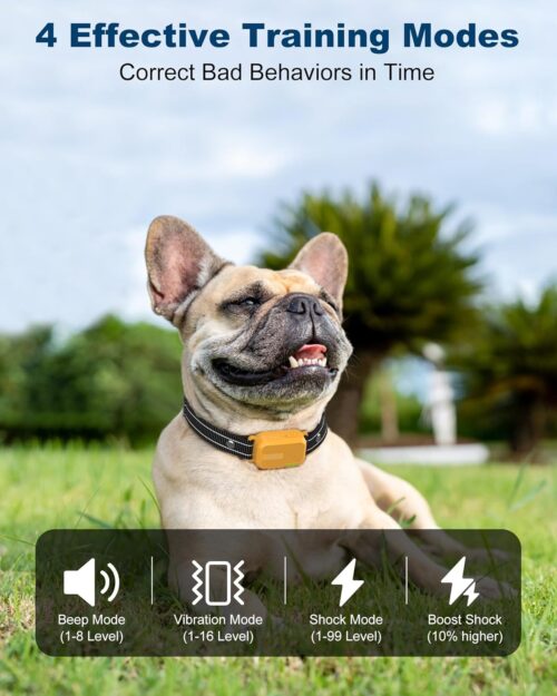 Jugbow Dog Shock Collar - 3300FT Dog Training Collar with Remote Innovative IPX7 Waterproof with 4 Training Modes, Rechargeable E-Collar for All Breeds - Image 10