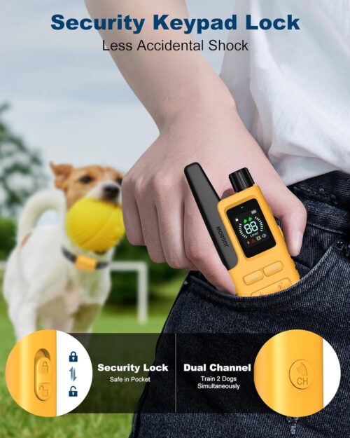 Jugbow Dog Shock Collar - 3300FT Dog Training Collar with Remote Innovative IPX7 Waterproof with 4 Training Modes, Rechargeable E-Collar for All Breeds - Image 15