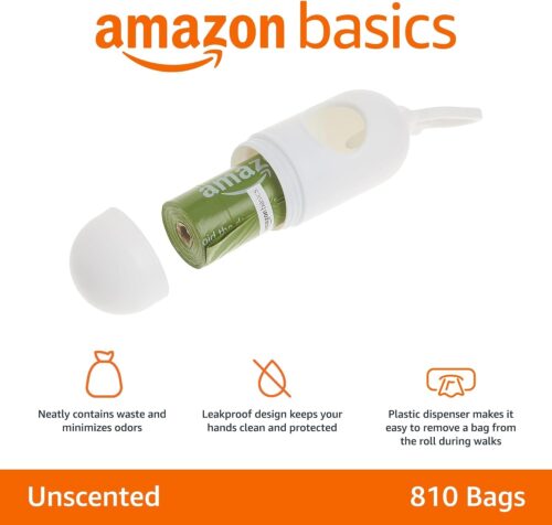 Amazon Basics Dog Poop Bags with Dispenser, 540 Count, Enhanced for Guaranteed Leakproof, Lavender Scented, Includes Leash Clip - Image 17