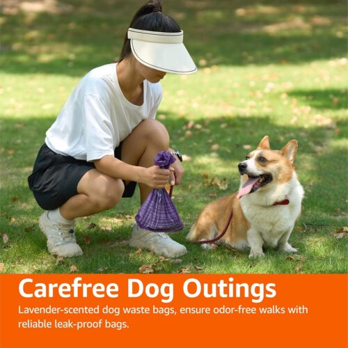 Amazon Basics Dog Poop Bags with Dispenser, 540 Count, Enhanced for Guaranteed Leakproof, Lavender Scented, Includes Leash Clip - Image 33