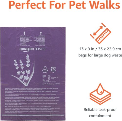 Amazon Basics Dog Poop Bags with Dispenser, 540 Count, Enhanced for Guaranteed Leakproof, Lavender Scented, Includes Leash Clip - Image 38