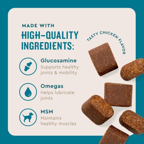 VetIQ Glucosamine Hip & Joint Supplement for Dogs, 180 Soft Chews, Dog Joint Support Supplement with MSM and Krill, Dog Health Supplies Large & Small Breed, Chicken Flavored Chewables - Image 17
