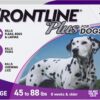 FRONTLINE Plus Flea and Tick Treatment for Large Dogs Up to 45 to 88 lbs. 3 Treatments