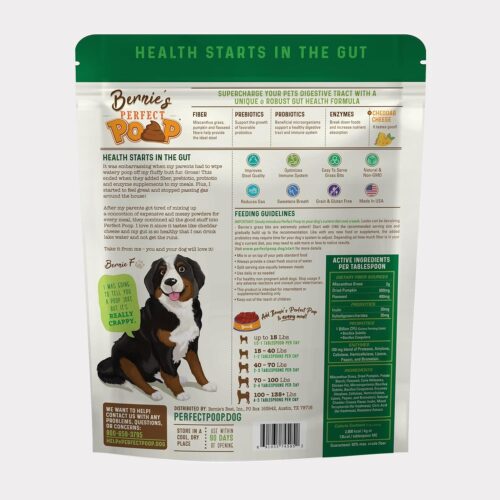 Perfect Poop Digestion & General Health Supplement for Dogs: Fiber, Prebiotics, Probiotics & Enzymes Relieve Digestive Conditions, Optimize Stool, and Improve Health (Cheddar Cheese, 12.8 oz) - Image 14
