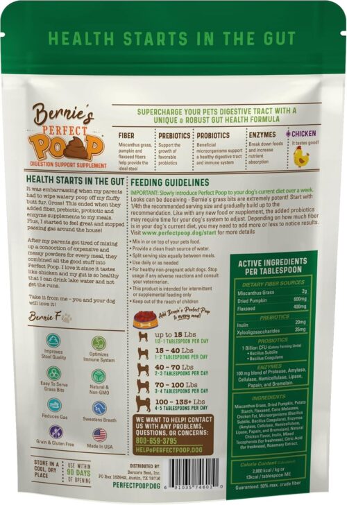 Perfect Poop Digestion & General Health Supplement for Dogs: Fiber, Prebiotics, Probiotics & Enzymes Relieve Digestive Conditions, Optimize Stool, and Improve Health (Cheddar Cheese, 12.8 oz) - Image 16