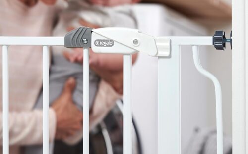 Regalo Easy Step 38.5-Inch Wide Walk Thru Baby Gate, Includes 6-Inch Extension Kit, Pressure Mount Kit, Wall Cups - Image 34