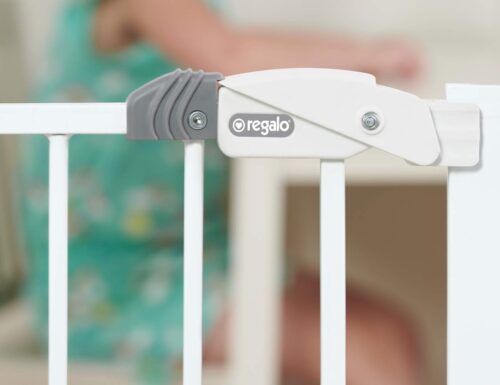 Regalo Easy Step 38.5-Inch Wide Walk Thru Baby Gate, Includes 6-Inch Extension Kit, Pressure Mount Kit, Wall Cups - Image 39