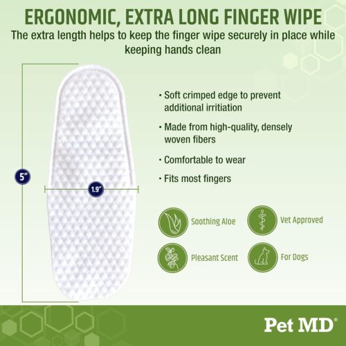Pet MD - Dog Ear Cleaner Wipes - Otic Cleanser for Dogs to Stop Ear Itching, and Infections with Aloe and Eucalyptus - 100 Count - Image 12