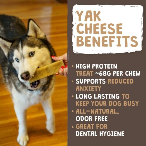 Mighty Paw Yak Cheese Dog Chews - All-Natural Treats for Dogs - High Protein Treat With 68 Grams Of Protein Per Chew - Delicious And Long Lasting - Odor Free With Limited Ingredients - (Large, 4 Pack) - Image 2