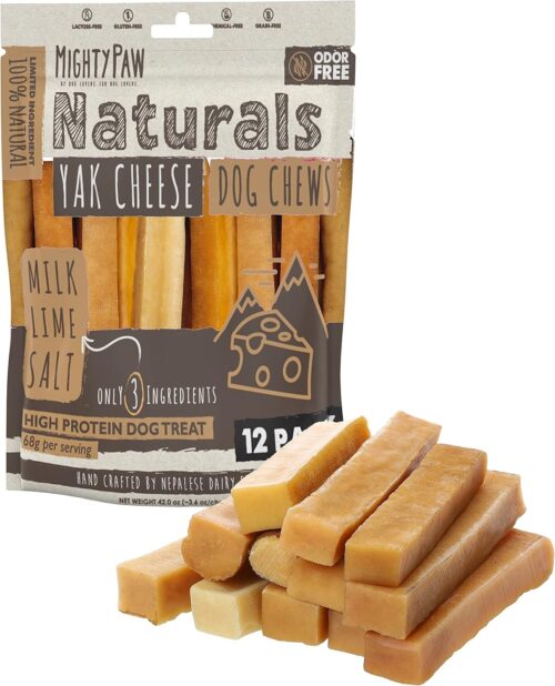 Mighty Paw Yak Cheese Dog Chews - All-Natural Treats for Dogs - High Protein Treat With 68 Grams Of Protein Per Chew - Delicious And Long Lasting - Odor Free With Limited Ingredients - (Large, 4 Pack) - Image 10