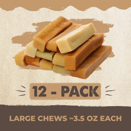 Mighty Paw Yak Cheese Dog Chews - All-Natural Treats for Dogs - High Protein Treat With 68 Grams Of Protein Per Chew - Delicious And Long Lasting - Odor Free With Limited Ingredients - (Large, 4 Pack) - Image 14