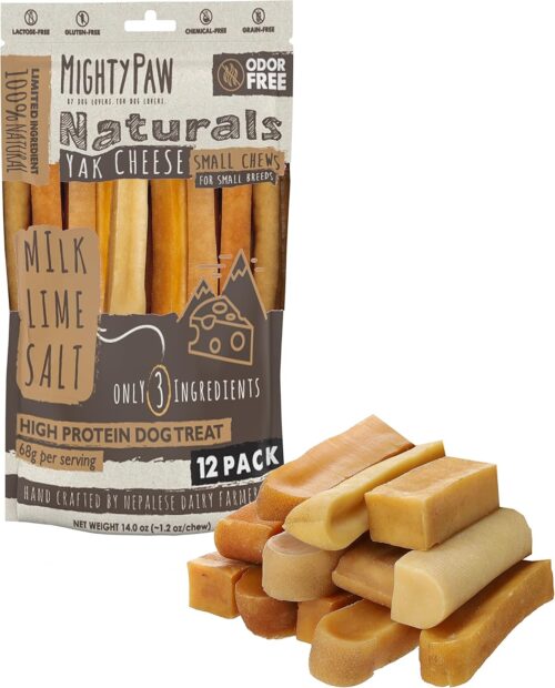 Mighty Paw Yak Cheese Dog Chews - All-Natural Treats for Dogs - High Protein Treat With 68 Grams Of Protein Per Chew - Delicious And Long Lasting - Odor Free With Limited Ingredients - (Large, 4 Pack) - Image 17