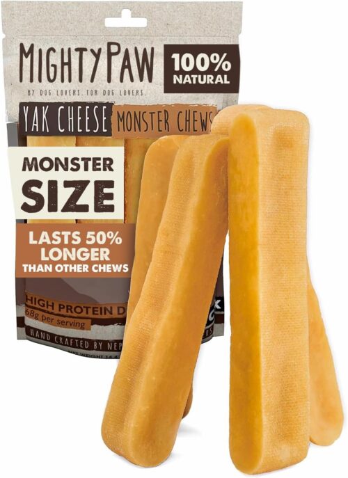 Mighty Paw Yak Cheese Dog Chews - All-Natural Treats for Dogs - High Protein Treat With 68 Grams Of Protein Per Chew - Delicious And Long Lasting - Odor Free With Limited Ingredients - (Large, 4 Pack) - Image 23
