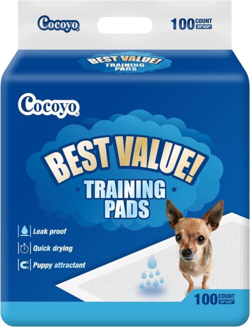 COCOYO Best Value 22"x22" Dog Training Pads 50 Count | Dog Pee Pads | Super Absorbent Puppy Pads,White - Image 2