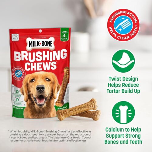 Milk-Bone Brushing Chews Daily Dental Dog Treats, Chicken Flavor, Large, 25 Count - Image 5