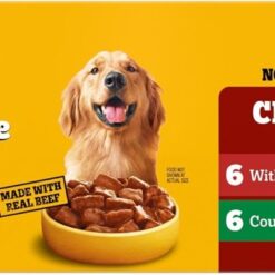 PEDIGREE CHOICE CUTS IN GRAVY Adult Canned Soft Wet Dog Food Variety Pack, with Beef and Country Stew, 13.2 oz. Cans (Pack of 12)