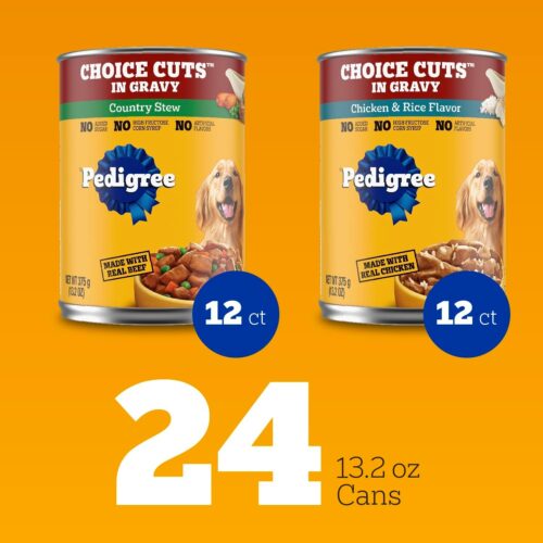 PEDIGREE CHOICE CUTS IN GRAVY Adult Canned Soft Wet Dog Food Variety Pack, with Beef and Country Stew, 13.2 oz. Cans (Pack of 12) - Image 56