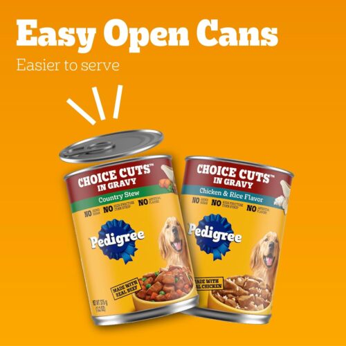 PEDIGREE CHOICE CUTS IN GRAVY Adult Canned Soft Wet Dog Food Variety Pack, with Beef and Country Stew, 13.2 oz. Cans (Pack of 12) - Image 61